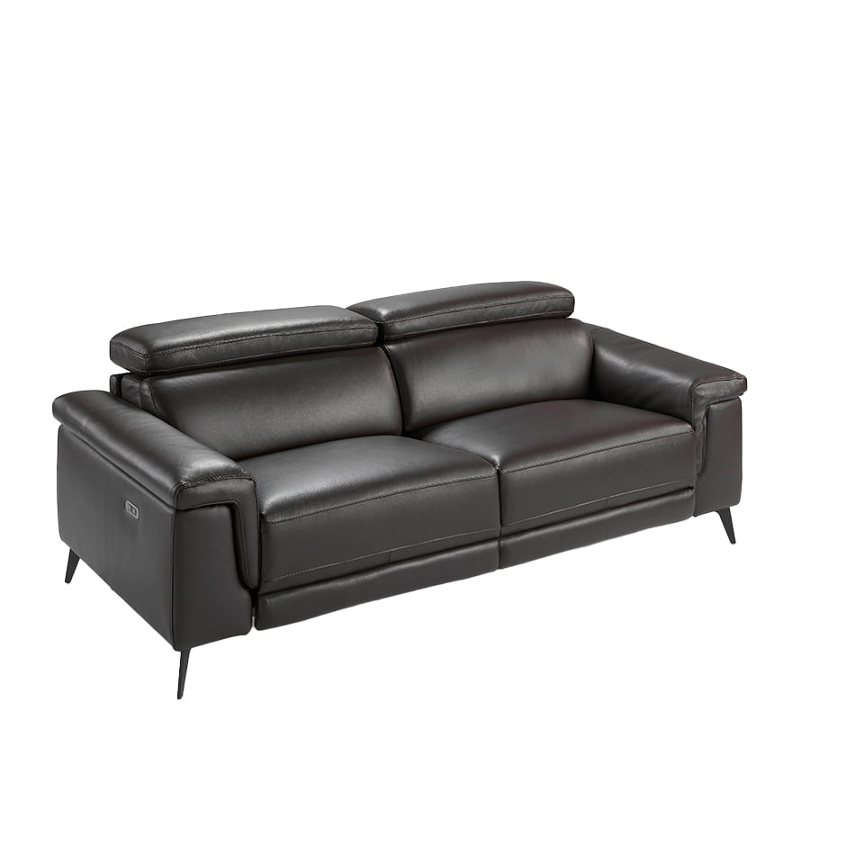 3 seater upholstered leather sofa with relax mechanisms