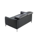 2-seater sofa upholstered in leather with black steel legs