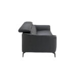 2-seater sofa upholstered in leather with black steel legs