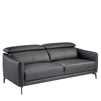 (Español) Sofá 3 plazas piel negro sofa - Angel Cerda