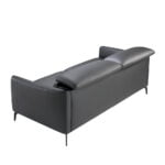 3-seater sofa upholstered in leather with black steel legs