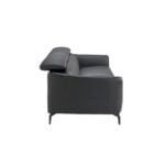 3-seater sofa upholstered in leather with black steel legs