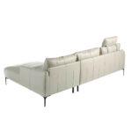 Chaise longue sofa upholstered in leather
