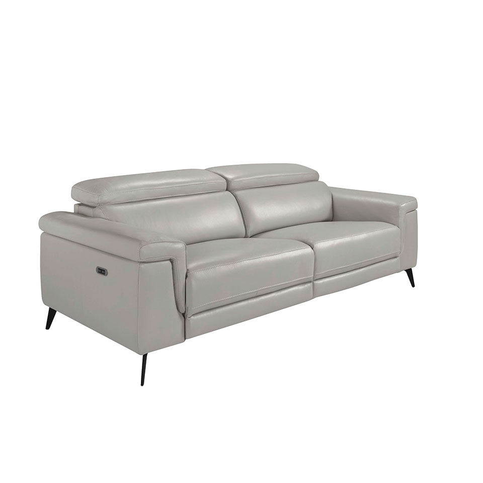 3 seater leather upholstered sofa with relax mechanisms