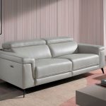 3 seater leather upholstered sofa with relax mechanisms