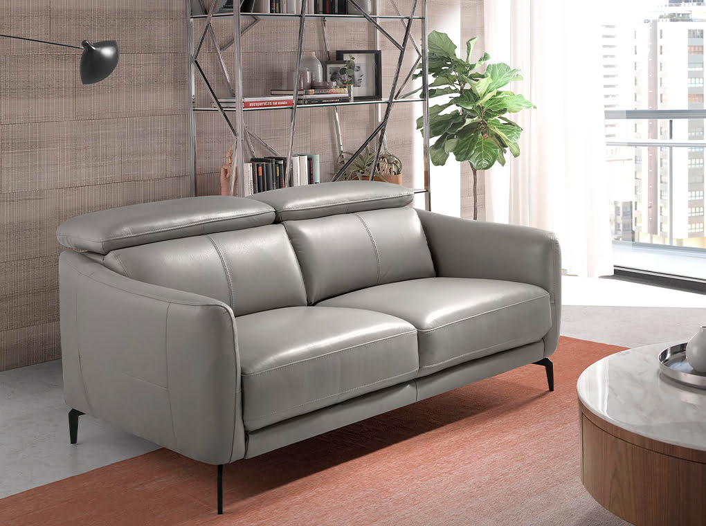 Grey Cowhide Leather 2 Seater Sofa, Leather Sofas Murcia Spain