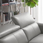 3 seater sofa upholstered in leather with black steel legs