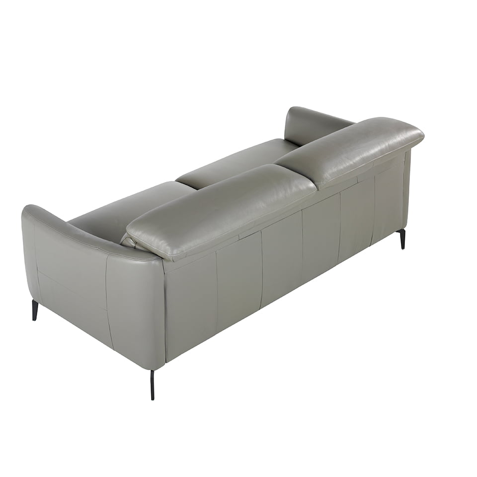 3 seater sofa upholstered in leather with black steel legs 3 seater sofa upholstered in leather with black steel legs