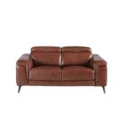 2 seater sofa upholstered in leather with relax mechanisms