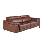 3 seater leather upholstered sofa with relax mechanism