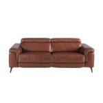 3 seater leather upholstered sofa with relax mechanism