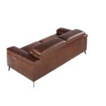 3 seater leather upholstered sofa with relax mechanism