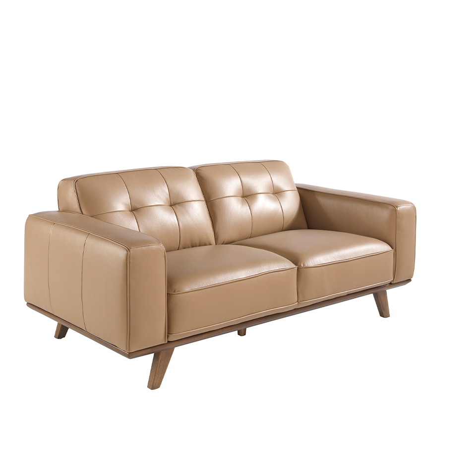 2 seater sofa upholstered in capitoné leather