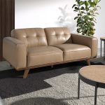 2 seater sofa upholstered in capitoné leather