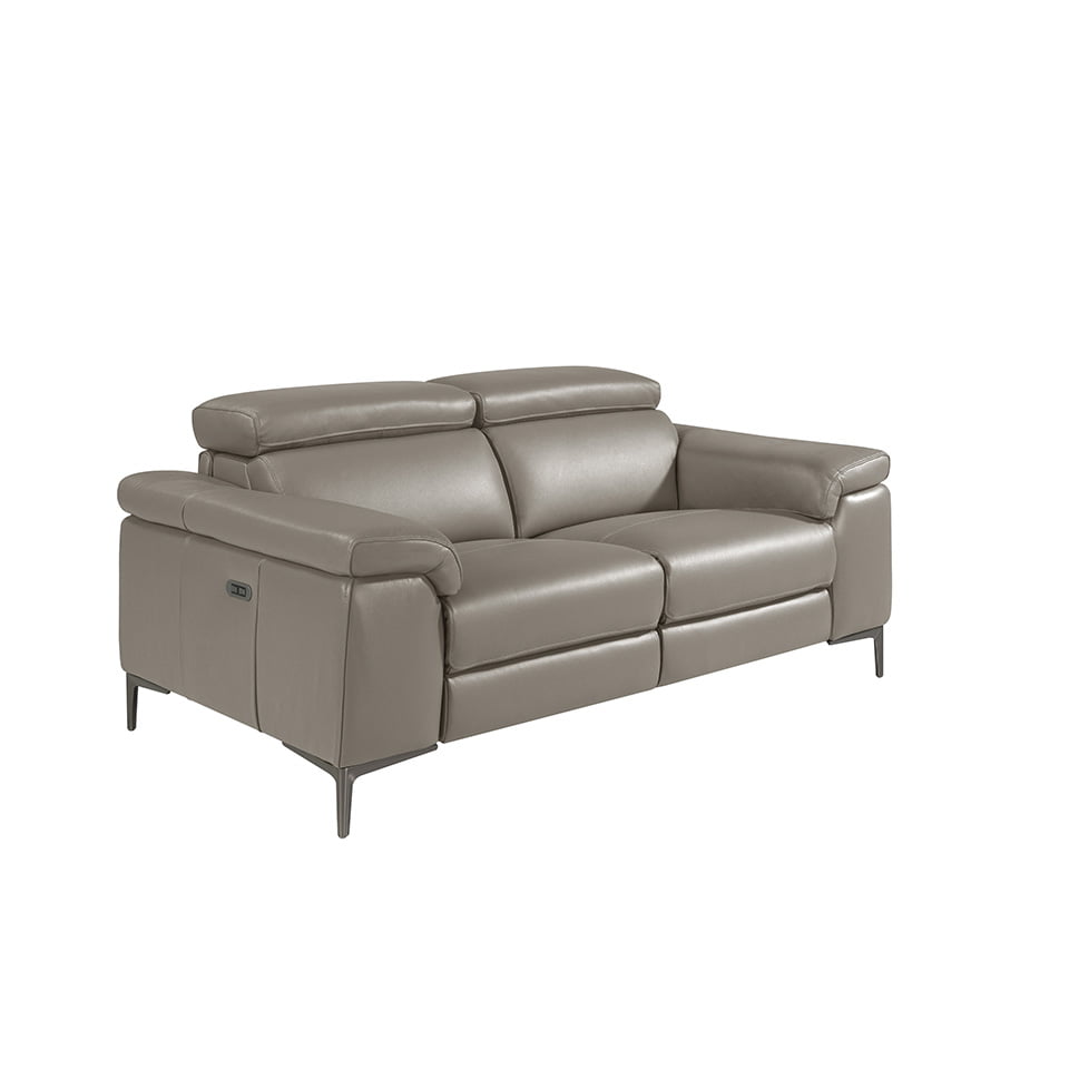 2 seater sofa upholstered in leather with relax mechanism