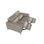 2 seater sofa upholstered in leather with relax mechanism