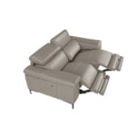 3 seater sofa upholstered in leather with relax mechanism