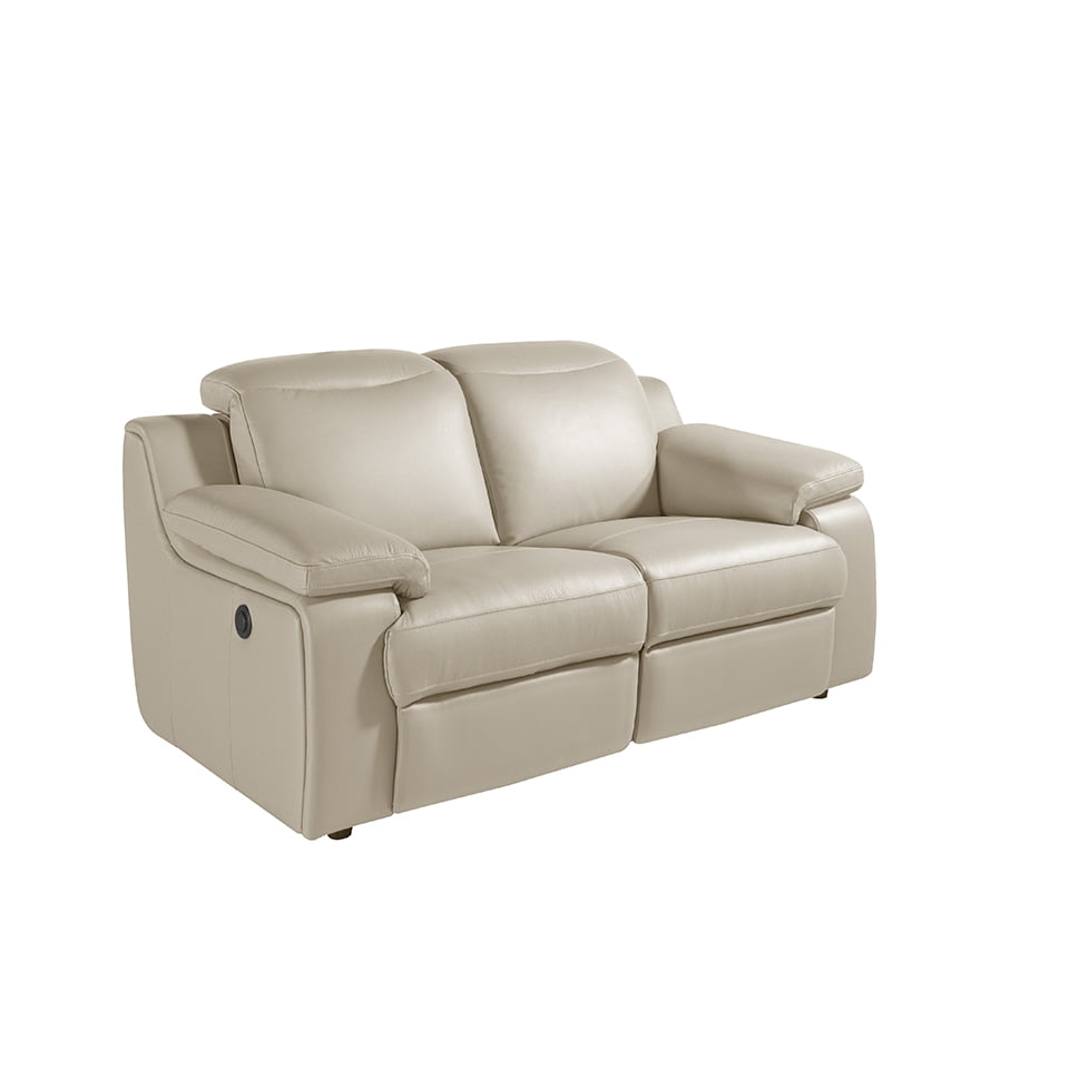 2 seater sofa upholstered in leather with relax mechanism