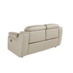 2 seater sofa upholstered in leather with relax mechanism