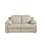 2 seater sofa upholstered in leather with relax mechanism