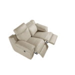 2 seater sofa upholstered in leather with relax mechanism