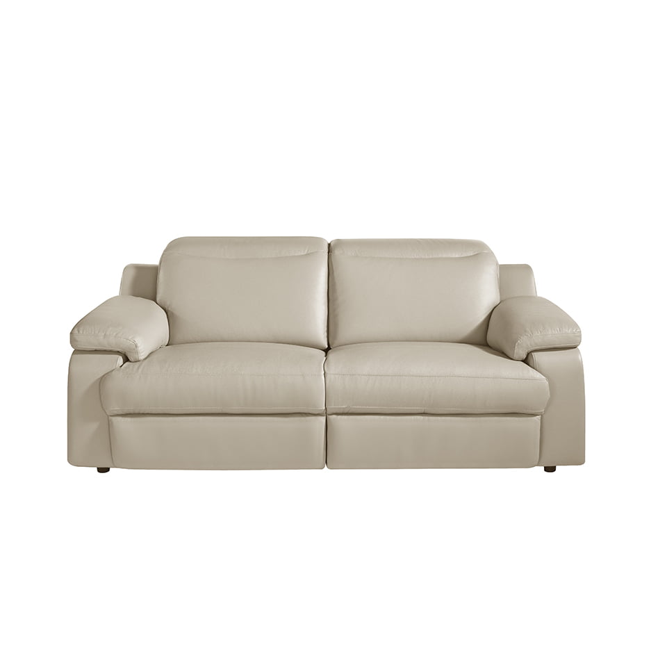 3 seater sofa upholstered in leather with relaxation mechanism