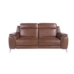 3 seater sofa upholstered in leather with electric relax mechanism