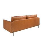 3 seater sofa upholstered in buffalo brown cowhide leather with base in steamed beech wood. Leg structure in solid darkened steel.