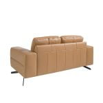 2 seater sofa upholstered in leather and black steel legs