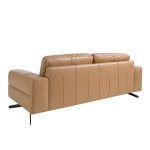 3 seater sofa upholstered in leather and black steel legs