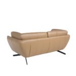 2 seater sofa upholstered in leather and black steel legs