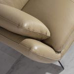 2 seater sofa upholstered in leather and black steel legs