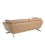 3 seater sofa upholstered in leather and black steel legs