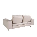 2-Sitzer-Sofa gepolstert in Leder Taupe Grau Farbe