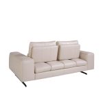 2-Sitzer-Sofa gepolstert in Leder Taupe Grau Farbe