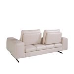 2-Sitzer-Sofa gepolstert in Leder Taupe Grau Farbe