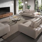 2-Sitzer-Sofa gepolstert in Leder Taupe Grau Farbe