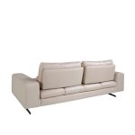 3 seater sofa upholstered in leather Taupe Grey color