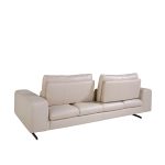 3-Sitzer-Sofa gepolstert in Leder Taupe Grau Farbe