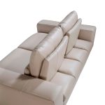 3-Sitzer-Sofa gepolstert in Leder Taupe Grau Farbe