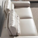 3-Sitzer-Sofa gepolstert in Leder Taupe Grau Farbe