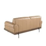 2-seater sofa upholstered in leather with black epoxy steel legs