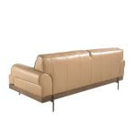 3-seater sofa upholstered in leather with black epoxy steel legs