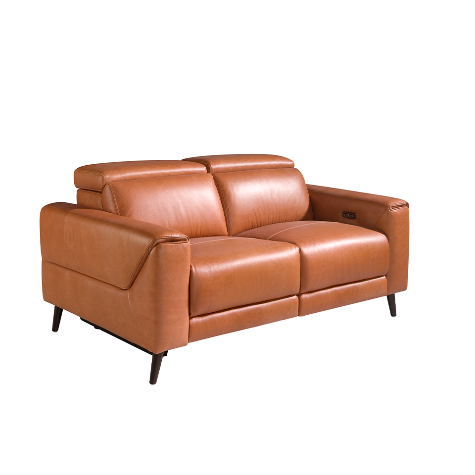 2-Sitzer Ledersofa mit Relax