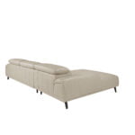 Leather upholstered chaise longue sofa with articulated backrests