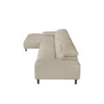 Leather upholstered chaise longue sofa with articulated backrests