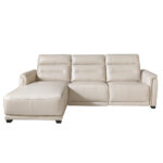 Sofa chaise longue upholstered in leather and relax mechanism