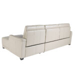 Sofa chaise longue upholstered in leather and relax mechanism
