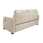 3 seater sofa upholstered in grey leather and relax mechanisms