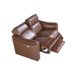 2-Sitzer Sofa in braunem Leder mit Relax